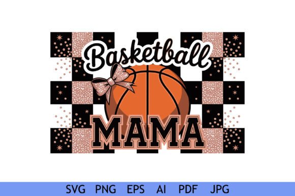 Basketball Mama Glitter Bow Graphics for Crafts