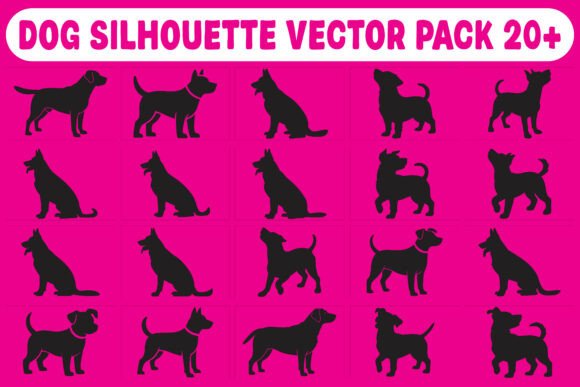 Dog Silhouette Vector Pack: Essential Graphics for Crafts