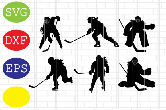 Hockey Girl Silhouette: Graphics for Crafts