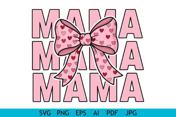 Mama Pink Bow Typography: A Designer's Review for Embroidery