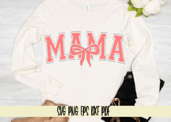 MAMA Varsity Coral Graphics for Crafts