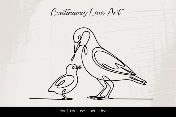 Mother Bird Baby Line Art: Essential Graphics for Crafts