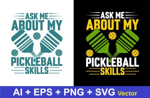 Pickleball Graphics for Crafts & Web Design